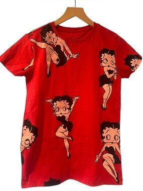 Betty Boop Red Graphic Short Sleeve Tee